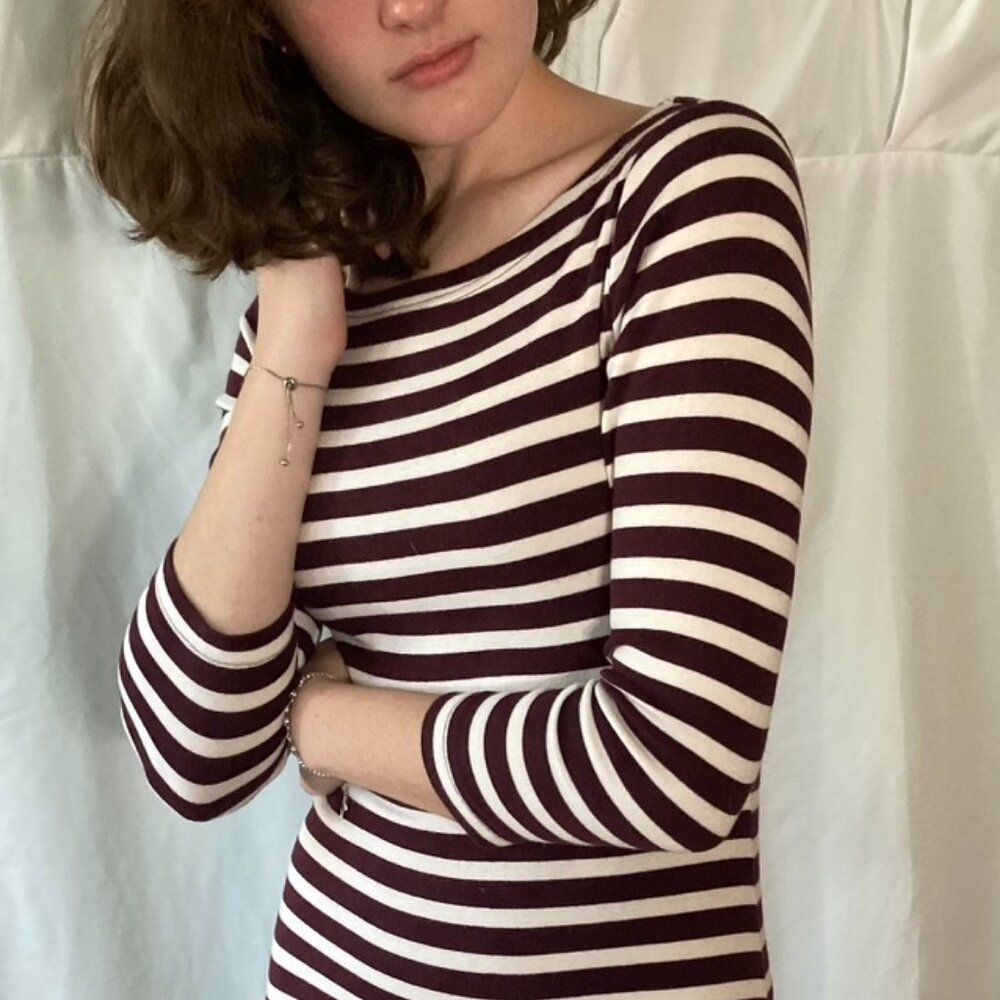Gap Striped Fitted Dress